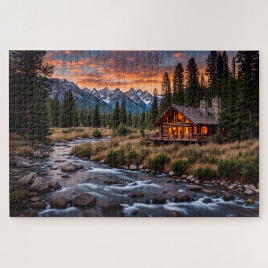 Cabin Beside a River Puzzle (Horizontal)