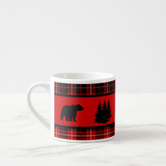 Cabin Black Bar Red Kariert Espressotasse