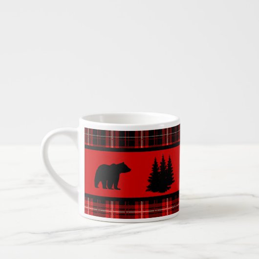 Cabin Black Bar Red Kariert Espressotasse (Links)