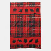 Cabin Black Bar Red Kariert Geschirrtuch (Vertikal)