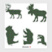 Cabin Buffalo Kariert Lumberjack Karo Pattern Gree Aufkleber (Blatt)