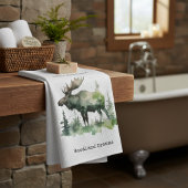 Cabin Comfort & Woodland Dreams Rustic Watercolor Geschirrtuch