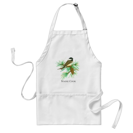 Cabin Cook Koch Chickadee Bird Pinecone Tassel Schürze (Vorne)