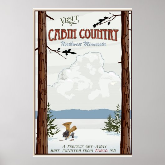 Cabin Country Vintage Reiseplakat Poster (Vorne)