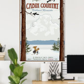 Cabin Country Vintage Reiseplakat Poster (Heimbüro)