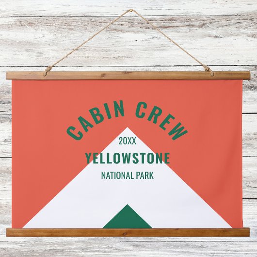 Cabin Crew Custom Destination Retro Red Green Wandteppich Mit Holzrahmen