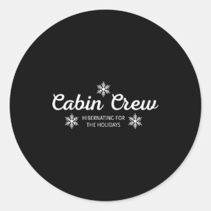 Cabin Crew Weihnachts-Pyjamas Familien-Weihnachts- Runder Aufkleber