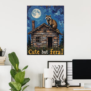 Cabin Dweller: Ein Raccoon's Night Perch Poster