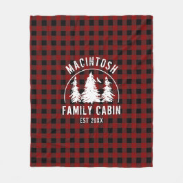 Cabin Familienname Red Black Buffalo Kariert Fleecedecke