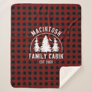 Cabin Familienname Red Black Buffalo Kariert Sherpadecke