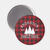 Cabin Familienname Red Buffalo Kariert Magnet (Vorderseite/Rückseite)