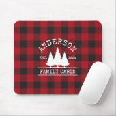 Cabin Familienname Red Buffalo Kariert Mousepad (Mit Mouse)