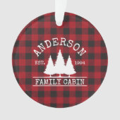 Cabin Familienname Red Buffalo Kariert Ornament (Vorderseite)
