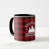 Cabin Familienname Red Buffalo Kariert Tasse (Vorderseite Links)