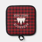 Cabin Familienname Red Buffalo Kariert Topflappen (Vorderseite)