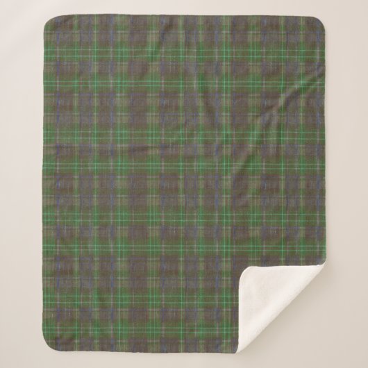 Cabin Forest Green Karo Sherpadecke (Vorderseite)