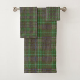 Cabin Forest Green Tartan Badhandtuch Set