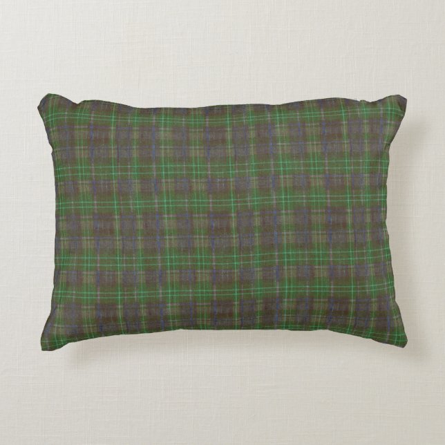 Cabin Forest Green Tartan Dekokissen (Vorderseite)