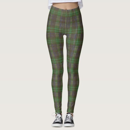 Cabin Forest Green Tartan Leggings (Vorderseite)