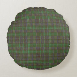Cabin Forest Green Tartan Rundes Kissen