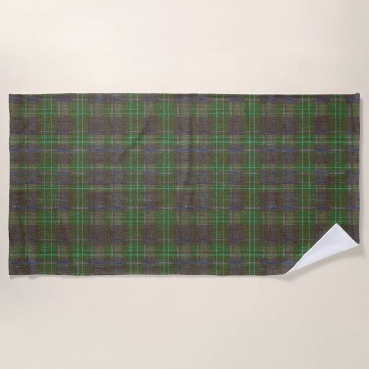 Cabin Forest Grün Tartan Strandtuch (Vorderseite)