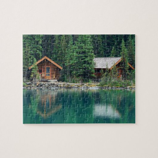 Cabin Forest Woods Vacation Holiday Lake Puzzle (Horizontal)