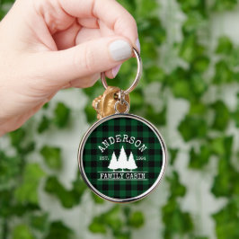 Cabin Green Buffalo Kariert Familienname Schlüsselanhänger
