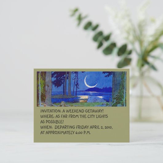 CABIN HÜTTE GETAWAY INVITATION EZ TO CUSTOMIZE! EINLADUNG (Stehend Vorderseite)