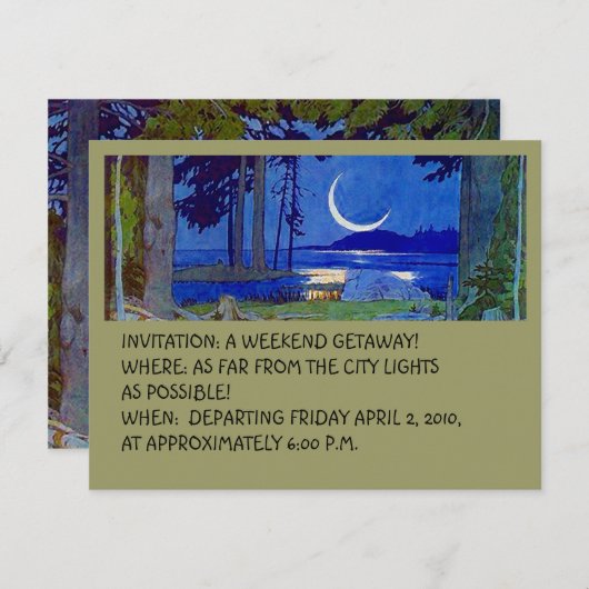 CABIN HÜTTE GETAWAY INVITATION EZ TO CUSTOMIZE! EINLADUNG (Vorne/Hinten)