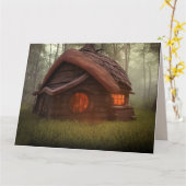 CABIN IN WOODS ART THINKING OF YOU CARDS KARTE (Gelbe Blume)