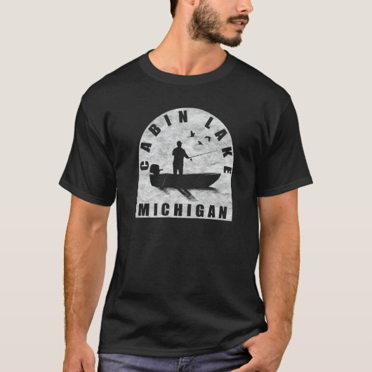 Cabin Lake Fishing Michigan T-Shirt (Vorderseite)