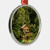Cabin Lake House Silbernes Ornament (Rechts)