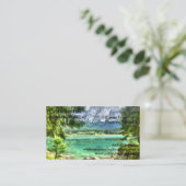 Cabin Mountain Lake Vacation Rental Business Cards Visitenkarte (Stehend Vorderseite)