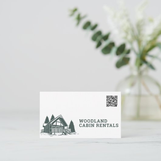 Cabin Real Anwesen | QR-Code Visitenkarte (Stehend Vorderseite)