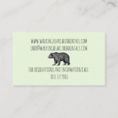 Cabin Rentals Business Cards Visitenkarte (Rückseite)