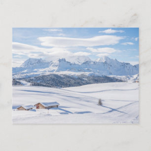 Cabin Retreat Snowscape Dolomiten Postkarte
