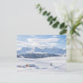 Cabin Retreat Snowscape | Dolomiten Postkarte (Stehend Vorderseite)