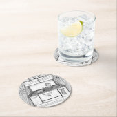 Cabin Stove Runder Pappuntersetzer (Vor Ort)