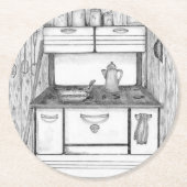 Cabin Stove Runder Pappuntersetzer (Vorderseite)