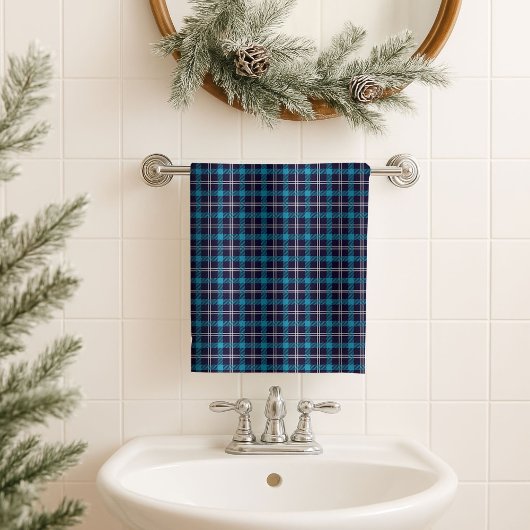 Cabin Style Towel Navy Plaid Gift for the Man Cave Badhandtuch Set