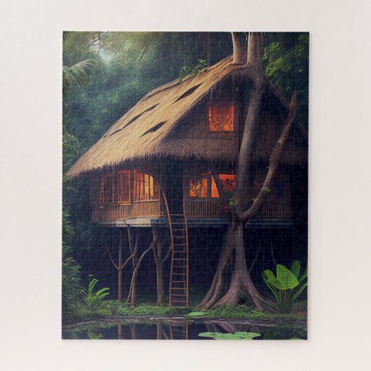 CABIN TINUSE HOUSE WALD FANTASY JIGSAW PUZZLE (Vertikal)