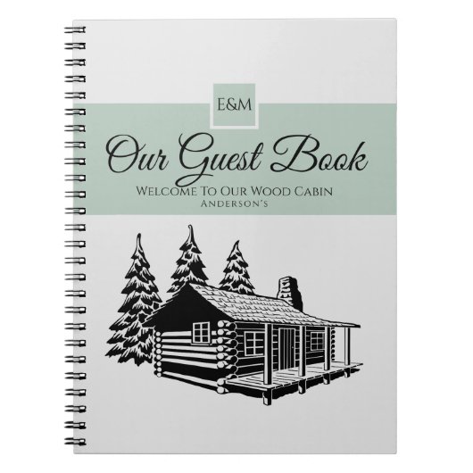 Cabin Welcome Guest Book Rustic Personalisiert Notizblock (Vorderseite)