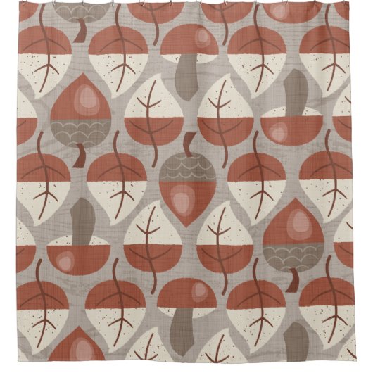 Cabincore Autumnal Stripes Duschvorhang (Vorderseite)