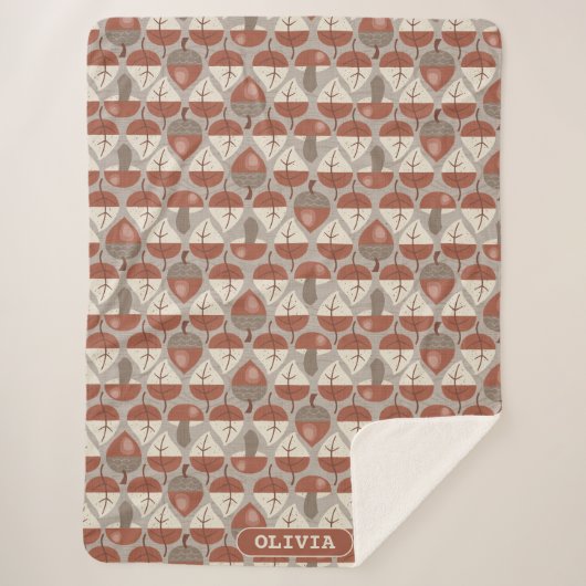 Cabincore Autumnal Stripes Sherpadecke (Vorderseite)