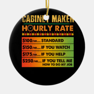 Cabinet Maker Stundensatz Retro Job Titel Hardwork Keramik Ornament