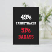 Cabinetmaker Badass Card Karte (Stehend Vorderseite)