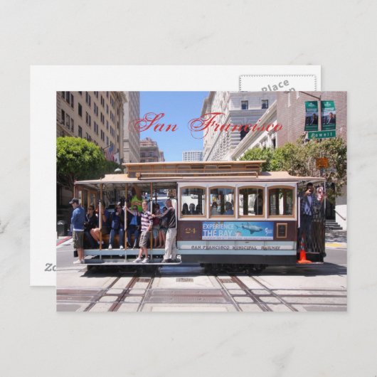 Cable Car Car San Francisco Postcard Postkarte (Vorne/Hinten)