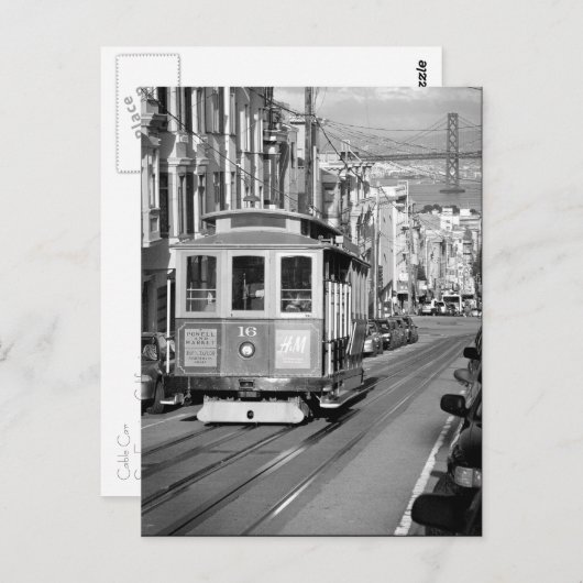 Cable Car Postkarte (Vorne/Hinten)