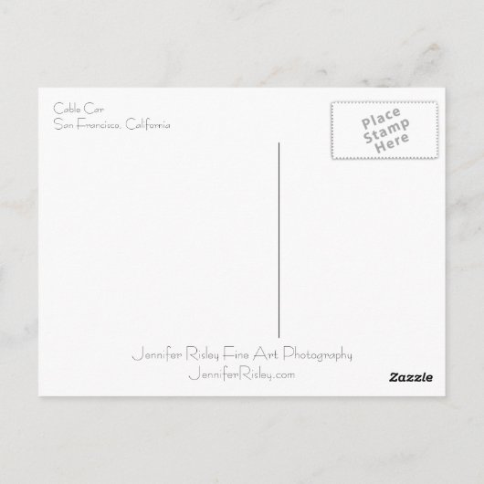 Cable Car Postkarte (Rückseite)