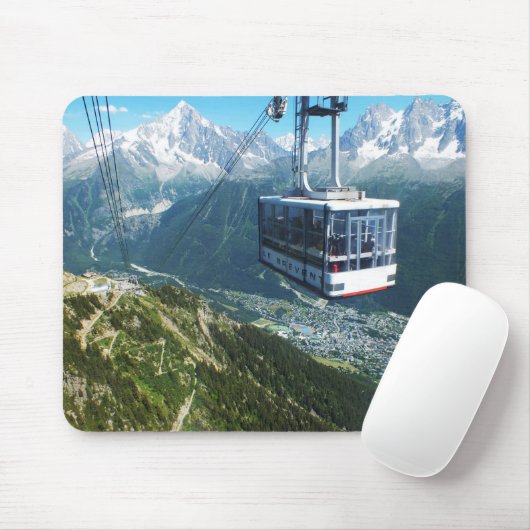 Cable Car über Chamonix Mousepad (Mit Mouse)